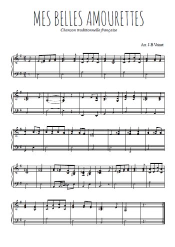 Téléchargez l'arrangement pour piano de la partition de Mes belles amourettes en PDF